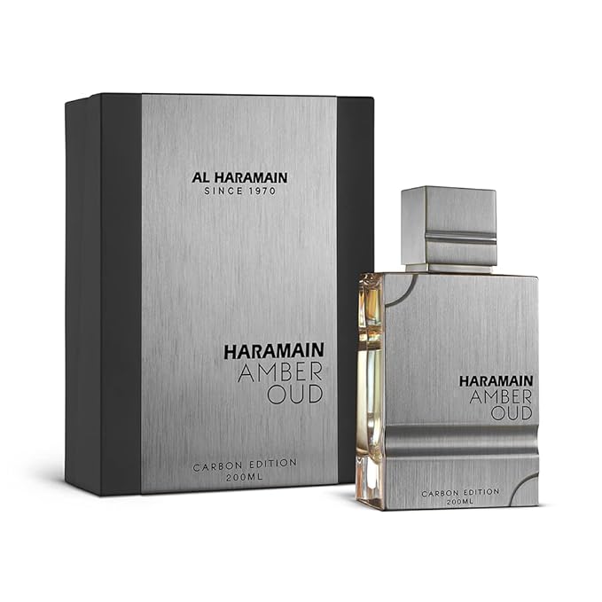 Al Haramain Amber Oud Carbon Edition - Arabian Cologne for Men - Long Lasting Perfume with Notes of Bergamot, Lavender, Rosemary, Amber, Vetiver, Cedar - Arabic Eau de Parfum - 6.7 oz EDP Spray