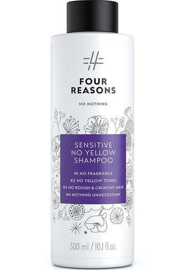 Four Reasons No Nothing Sensitive No Yellow Shampoo - Unscented Silver Shampoo for Blonde Hair | 100% Vegan | 300 ml