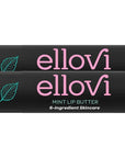 Ellovi Natural Lip Butter Lip Balm - Mint - Pure Enough to Eat - Made With Just 6 Vegan Ingredients - Moisturizing Lip Care for All Day Hydration (2-Pack)