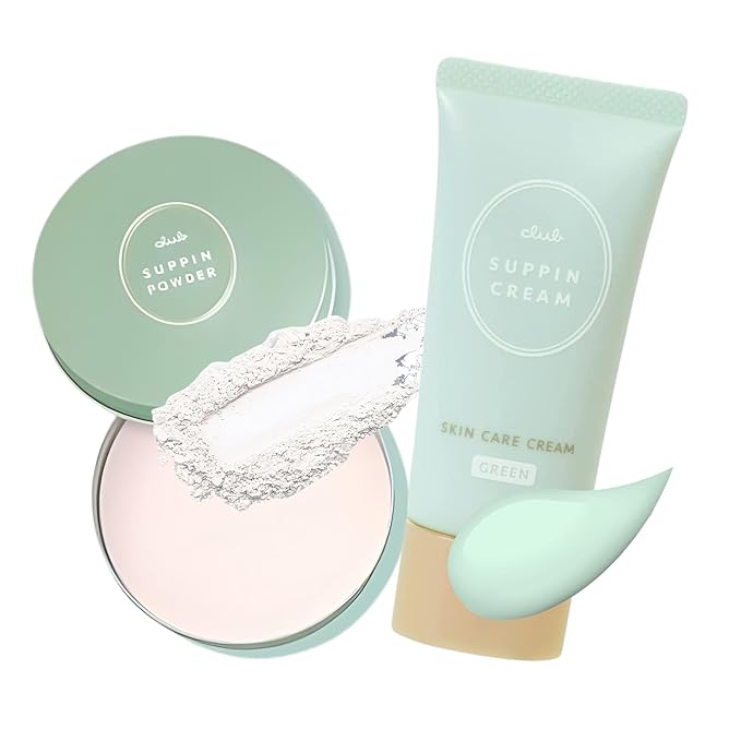 Suppin Translucent Setting Powder & Hydrating BB Cream, Translucent Pressed Powder & Organic BB Cream Foundation with Shea Butter, Planted Protein & Collagen, White Floral Bouquet