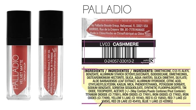 Palladio Velvet Matte Cream Lip Color, Cashmere
