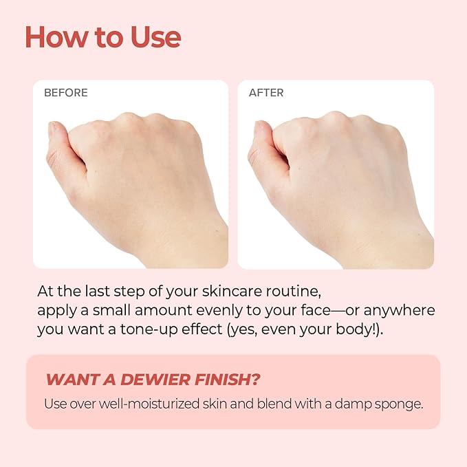 SKINFOOD Peach Cotton Zinc PCA Tone Up Cream, Korean Tinted Moisturizer for Face and Body, Dewy and Matte Skin Tint, Stocking Stuffers, Skin Care Makeup for Color Correcting (1.69 fl. oz.)