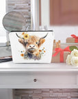 Western cosmetic bag highland cow