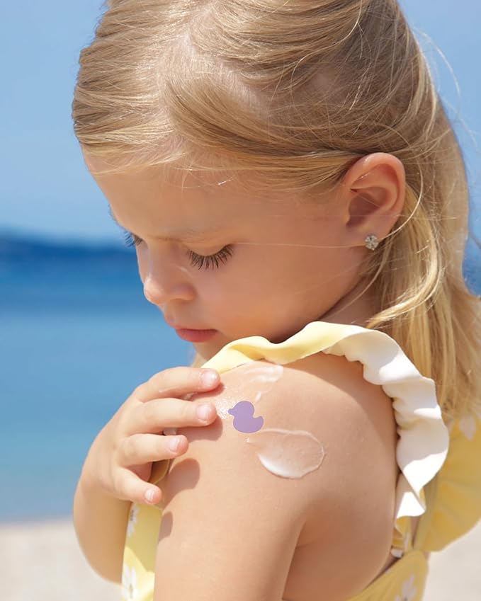 UV Stickers for Sunscreen - 40 Count UV Detection Stickers, Know When to re-Apply Sunscreen, Safe for Kids Age 3+, 4 Pattern Types for Girls & Boys