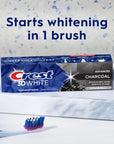 Crest 3D White Advanced Charcoal Teeth Whitening Toothpaste with Fluoride, 3.3 oz, Pack of 3