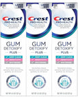 Crest Pro-Health Gum Detoxify Plus Toothpaste 4.5 oz Pack of 3 - Antibacterial Fluoride Toothpaste, Sensitivity Protection, Whitens Teeth, Anticavity, Plaque Control