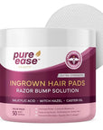 Ingrown Hair Treatment & Exfoliating Pads – 50 Pre-Soaked Wipes for Razor Bumps Treatment for Women – Skin-Smoothing Formula for Face, Neck, Underarms & Bikini Area