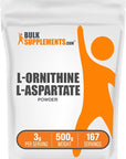 BulkSupplements.com L-Ornithine L-Aspartate Powder - Ornithine Supplement, Ornithine Powder - Amino Acid Supplement, Gluten Free, 3g per Serving, 500g (1.1 lbs) (Pack of 1)
