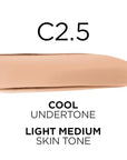 L'Oreal Paris True Match Super-Blendable Foundation, Medium Coverage Liquid Foundation Makeup, C2.5, Light Medium, 1 Fl Oz