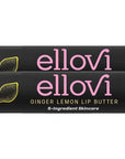 Ellovi Natural Lip Butter Lip Balm - Ginger Lemon - Pure Enough to Eat - Made With Just 6 Vegan Ingredients - 100% Natural & Organic Moisturizing Lip Care for All Day Hydration (2-Pack)