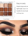Neutral Nude Brown Eyeshadow Palette, 9 Colors Glitter Matte Eye Shadow Palette Makeup, Rose Gold Dark Brown Bronze Eyeshadow Palette, Highly Pigmented Waterproof Chocolate Eyeshadow Palette