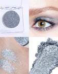 Glitter Shimmer Sparkle Eye Shadow Palette Makeup for Women, Shimmer Blue Glitter Metallic Holographic Iridescent Cream Iridescent Single Monochrome Eyeshadow Makeup