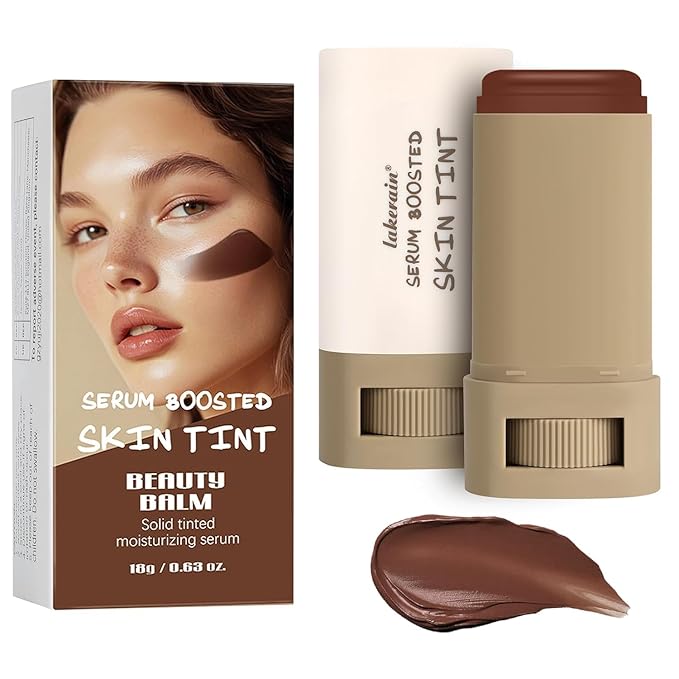 2pcs Foundation Stick with Beauty Balm Serum, Tinted Moisturizing Face Contour, Natural Finish Makeup (1, 1)