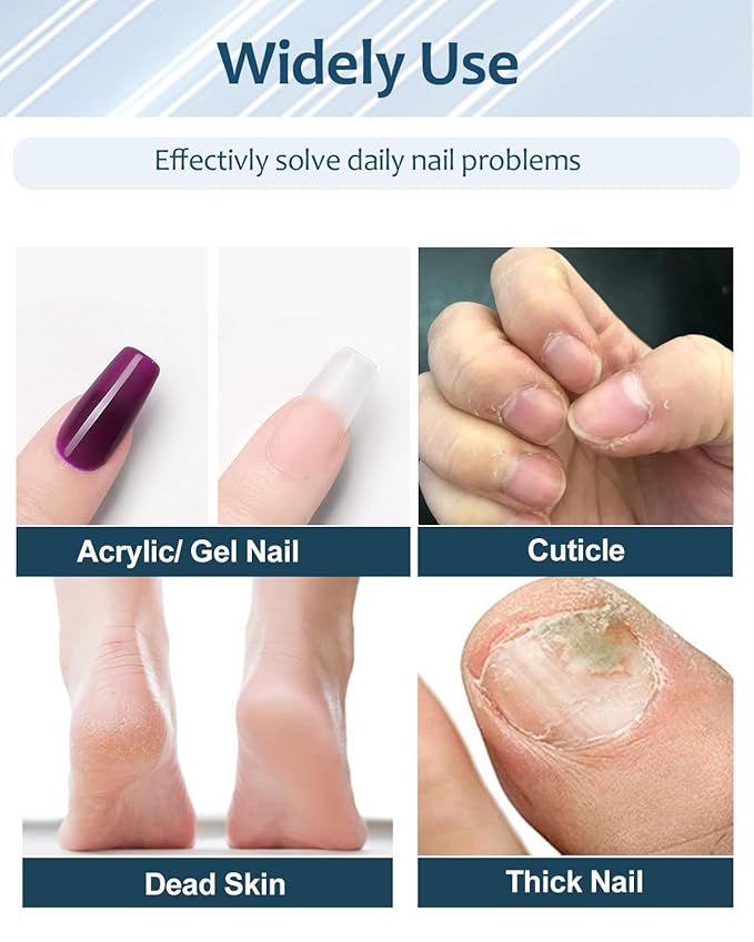 Electric Nail Drill & Gel Polish Remover - 5-Speed Cordless Nail File Filer Grinder - Rechargeable Manicure Kit for Acrylic Gel Nails Cuticle Callus Remover - Electric Nail Drill Buffers for Women