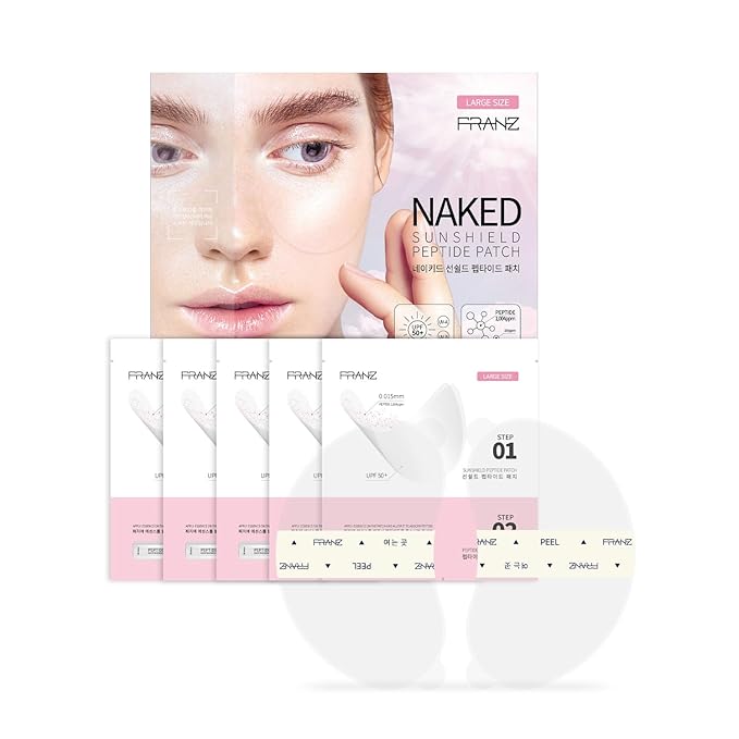 FRANZ - UV Patch UPF 50+ Sun Protection for Daily Outdoor Activities - Breathable Lightweight Comfortable - Peptide for Radiance, Wrinkles, Anti-Aging - 5 pairs