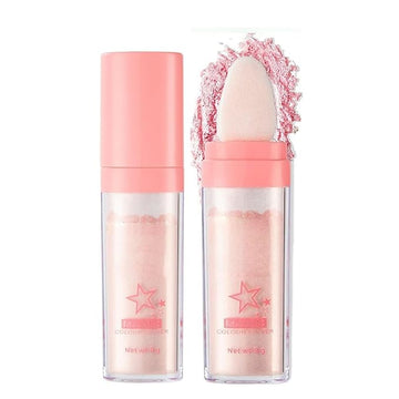 Glitter Powder Highlighter Makeup, Body Brightens the Natural Fairy Pink)