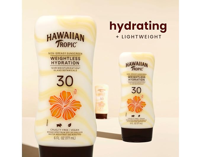 Hawaiian Tropic Sunscreen Silk Hydration Moisturizing Broad Spectrum Sun Care Sunscreen Lotion - SPF 30, 6 Ounce