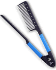 Herstyler Hair Straightening Comb - Straightener Comb for Flat Iron - Makes Styling Easy - Get Straight Hair in Minutes (Blue)