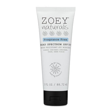 Zoey Naturals SPF 50+ Sunscreen for Babies & Children - Water-Resistant, Reef-Safe, Non-Nano Zinc Oxide, for Sensitive Skin & Kids, Made in USA