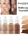 PHOERA Foundation,Flawless Soft Matte Oil Contro Concealer Long-Lasting Waterproof Full Coverage Foundation Makeup .(1Pcs-101# Porcelain)