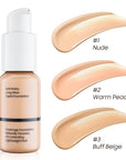 Matte Full Coverage Liquid Foundation - Lightweight & Flawless Oil Control Foundation Makeup, Waterproof and Long-Lasting Skin Foundation Concealer for Dry and Oily Skin, 1 Fl Oz (#103 Warm Peach)