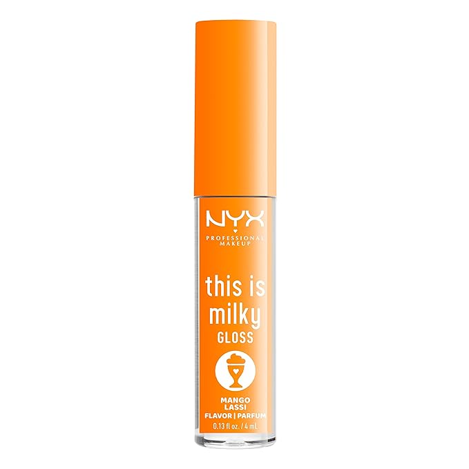 NYX PROFESSIONAL MAKEUP This Is Milky Gloss, Lip Gloss with 12 Hour Hydration, Vegan - Mango Lassi (Orange Cream)
