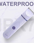 OLOV Electric Body Hair Trimmer - Groin Trimmer for Men - Bikini Trimmer Women - Wet/Dry Shaver Groomer, Replaceable Ceramic Blade Heads, USB Recharge Dock, Waterproof Hygiene Razor,Purple