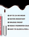 Cilrofelr Peel Off Lip Liner Stain, Long Wear Tattoo Lip Liner with Tweezer, Peel Off Lip Stain with Matte Finish, Long Lasting, Waterproof, Transfer-proof, Highly Pigmented Color (Rose)