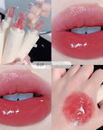 4 Colors Jelly Glossy Lip Gloss Set,Long Lasting Moisturizing Tinted Lip Balm,Plumping Water Lip Glaze, Mirror Hydrating Liquid Lipsticks Brighten Lipstick
