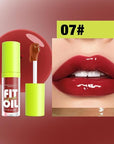 8 Colors Lip Oil Glaze - Hydrating Glow Oil With Big Brush Head, Shiny Moisturizing Gloss, Long Lasting Non-sticky Fresh Transparent Tinted Plumping Oil (# 07)