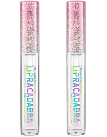 Kleancolor Lipracadabra Color-Changing Lip Gloss – pH-Activated Formula, Custom Pink Shine (2 Pack)