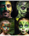 BADCOLOR Green Face Body Paint Stick, St Patrick's Day Blendable Eye Black Deep Green Face Painting Kit for Sports Camo, Halloween SFX Makeup Cosplay Joker Zombie Vampire Costume Parties