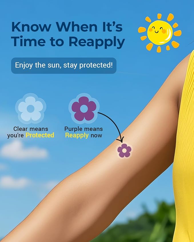 80 Pack UV Detection Stickers for Sunscreen - Sunscreen Dots UV Stickers for Kids Adults - Waterproof Sun Protection UV Sunblock Patch SPF Sensing Spots Patches for Reapplying Reminder (Summer/160pcs)