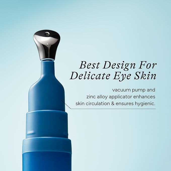 Renewing Eye Serum, Firming Hydrating Eye Cream with Bakuchiol Caffeine Hyaluronic Acid for Reduces Fine Lines, Dark Circles & Puffy Bags, Eyes Care with Zamak Applicator, 0.5 fl. oz