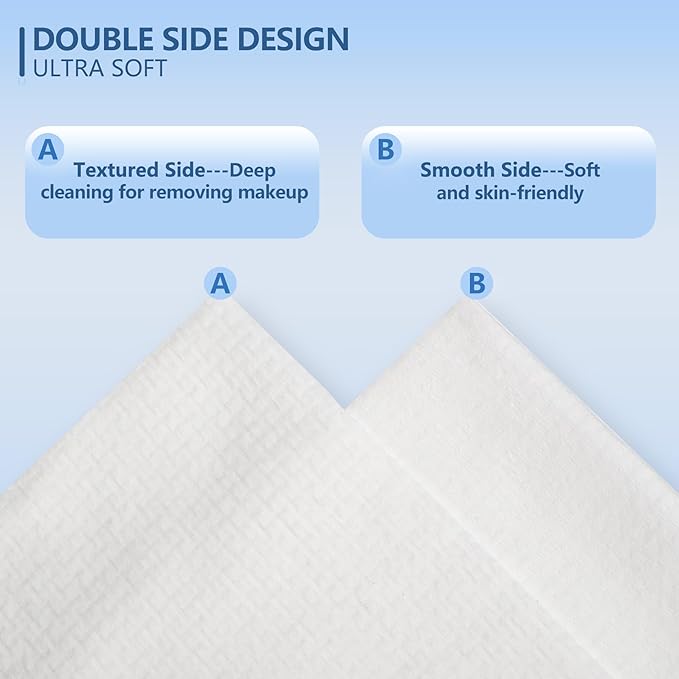 Disposable Face Towels Travel, 12"×12" Extra Large Face Towelettes, Ultra Soft Facial Towels for Sensitive Skin, Makeup Remover Dry Wipes, 20 Count (1 Pack)