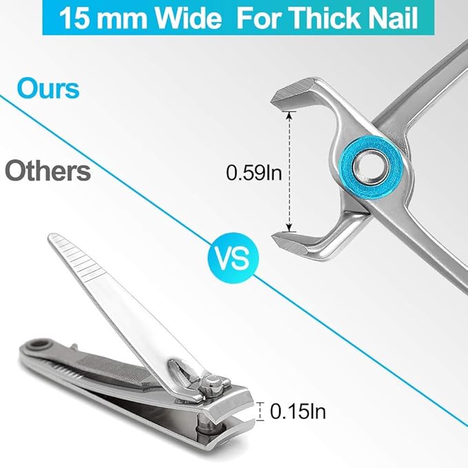 Nail Clippers for Men – Vepkuso Toenail Clippers for Thick Toenails for Seniors Wide Jaw Large Professional Fingernail Clippers Cutter Set for Tough Nails, Women, Adult,Gift Idea