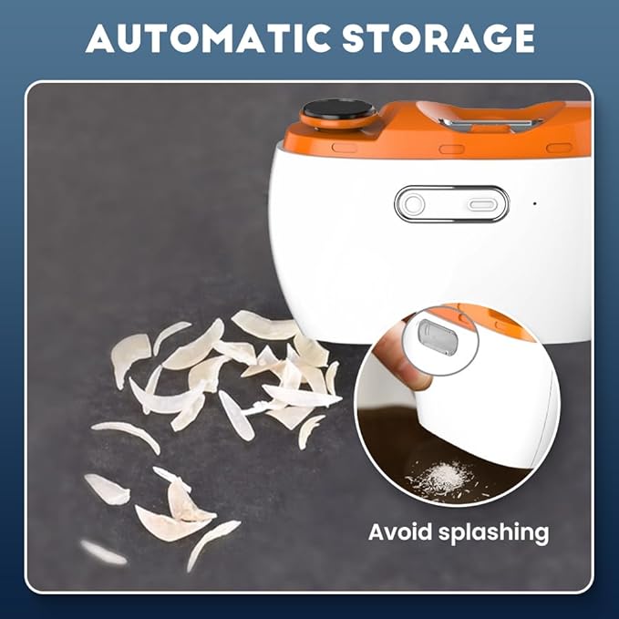 Electric Automatic Nail Clipper Trimmer,2025 New 2 in 1 Rechargeable Fingernail File Grinder Cutte for Trimming Polishing Nails,Multifunctional Manicure Polisher with LED for Baby Adults Senior (1Pcs)