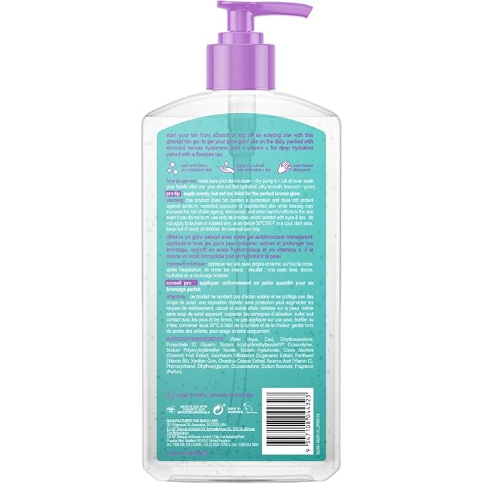 b.tan Clear Gradual Self Tanner Gel | Glow Your Own Way, Daily Use - Best Everyday Dark Sunless Tanning Moisturizer, Transfer Free, Bronze Extender, No Fake Tan Smell, 20 Fl Oz