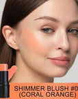 evpct 2Pcs Shimmer Orange Cream Blush Stick for