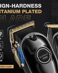 SUPRENT PRO Professional Hair Clippers for Men- Hair Cutting Kit & Zero Gap T-Blade Trimmer Combo- Cordless Barber Clipper Set with LED Display for Mens Gifts(Black)