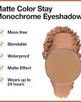 Monochrome Pressed Eyeshadow, Waterproof Neutral Powde Mini Eyeshadow, sombras para ojos, Talc, Paraben & Cruelty Free (H08#Matte Brown)