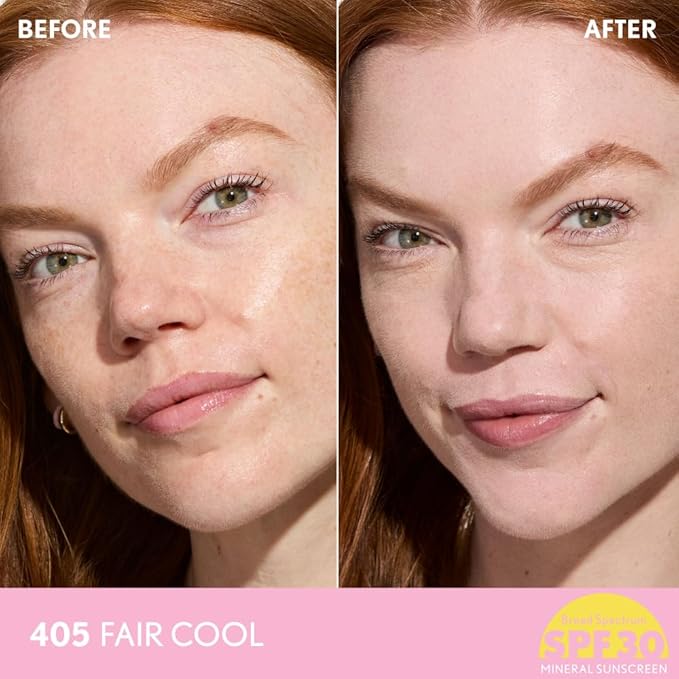 COVERGIRL Clean Fresh Blurring Skin Tint with SPF 30, 405 Fair Cool, Liquid Foundation, Soft Matte Finish, Smooths, Brightens, Blurs Pores, Mineral Sunscreen, Vegan Formula