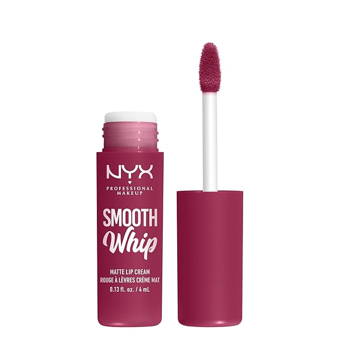 NYX PROFESSIONAL MAKEUP Smooth Whip Matte Lip Cream, Long Lasting, Moisturizing, Vegan Liquid Lipstick - Fuzzy Slippers (Warm Plum)