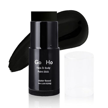 Go Ho Black Face Paint,Easily Washable Formula Face Body Paint Stick,Non-toxic Full-coverage Cream Black Body Paint for Adults Children Halloween Cosplay SFX Skeleton Goths Makeup