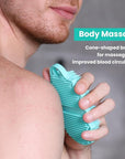 Silicone Body Scrubber Silver-Infused Dual-Sided 3-in-1 for Shower, Body Cleaning+Massage+Exfoliator Body Brush Buffer for Men and Women, Silicone Loofah, Non-Slip Handle (Mint Green)