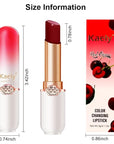 evpct 2Pcs Peach Red Cherry Magic Mood Color Changing Lipstick Long Lasting 24 Hours Original for Women, PH Color Change Changing Jelly Lipstick Tinted Lip Balm Gloss Stain Makeup Set labiales magicos