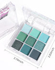 evpct 9 Colors Green Eyeshadow Palette, Light Bright Emerald Dark Teal Green Glitter Metallic Shimmer Sparkly Eye Shadow Eyeshadow Palette Makeup for Older Women Blue Eyes, Highly Pigmented Waterproof