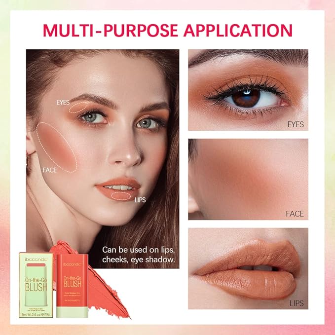 Soft Creamy Blush Stick, Multi-use Makeup Blush Stick