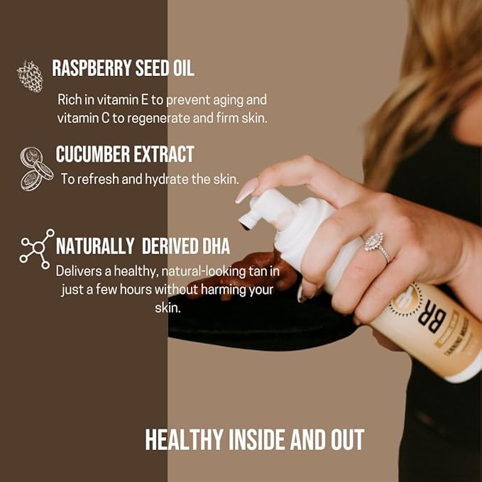 Caramel Cream Tanning Mousse | Easy Application & Instant Gratification | Dries Immediately Without Leaving You Sticky | Non-Scented, Streak Free