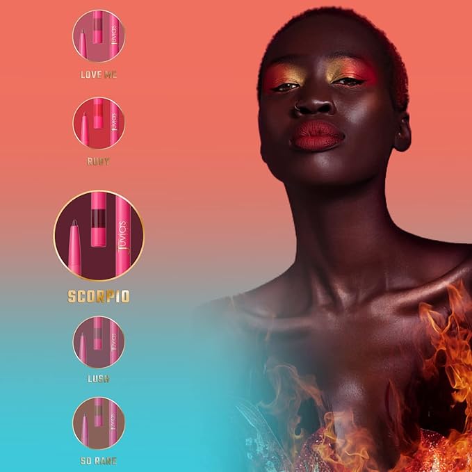 Juvia's Place Coffee Shop Luxe Lip Liner - Scorpio - Colorstay Matte Finish Lip Pencil, Makeup for Natural Long Lasting Beauty and Sensational Wear, Lip Stain Kiss Proof Cosmetics